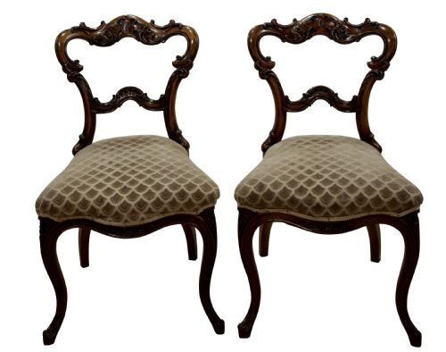 Pair of Walnut Side Chairs C1855