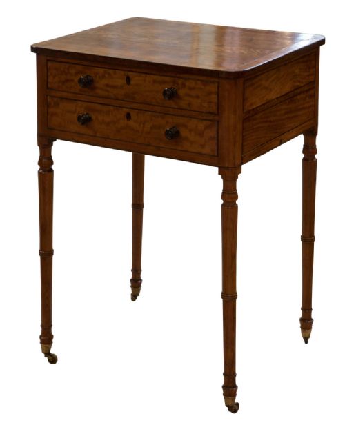 Regency, Satinwood & Ebony Inlaid Work Table