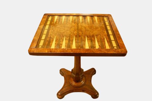 Burr Walnut Games Table