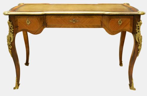 French 19th Century Kingwood Louis Xv Bureau Plat