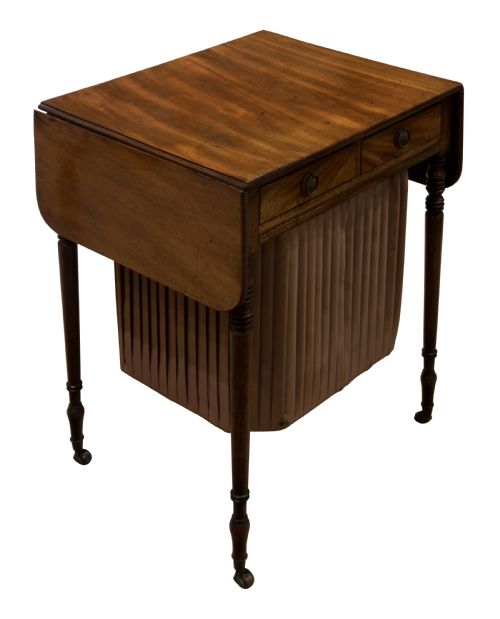 Regency Period Sewing/sofa Table Standing on Fine Turned Legs