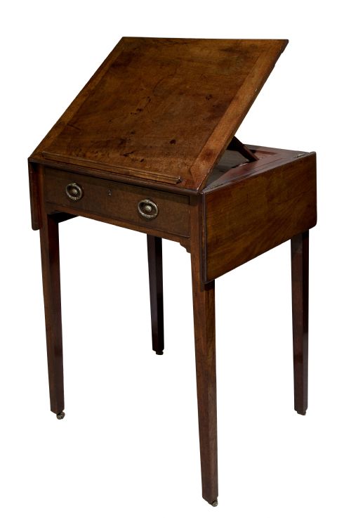 Rare George III Mahogany Drawing Table with Top Rising on Easel C1785