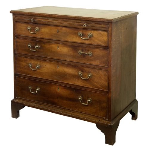Georgian Mahogany Bachelors' Chest with Brushing Slide Over Drawers