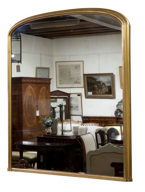 Mid Victorian Giltwood Framed Overmantel Mirror C1870