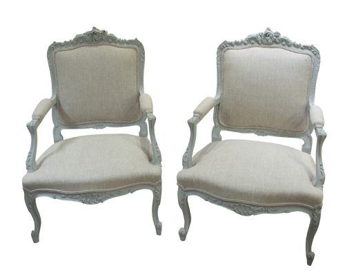 Pair of Louis Xv Style Armchairs C1920