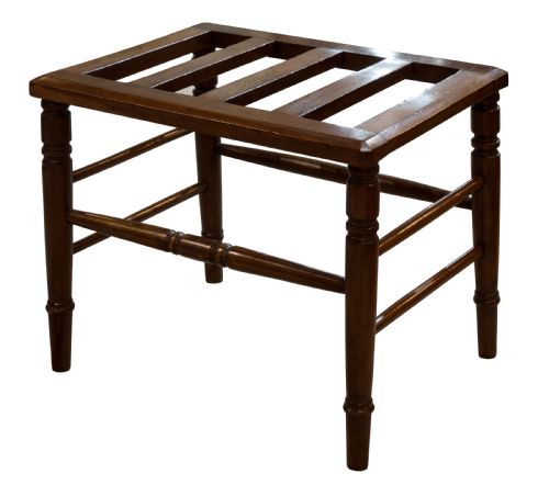 Late Victorian Mahogany Luggage Stand with Turned Rails C1880