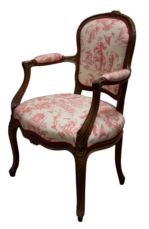 Walnut Framed Louis Xvi Style Fauteille C1900