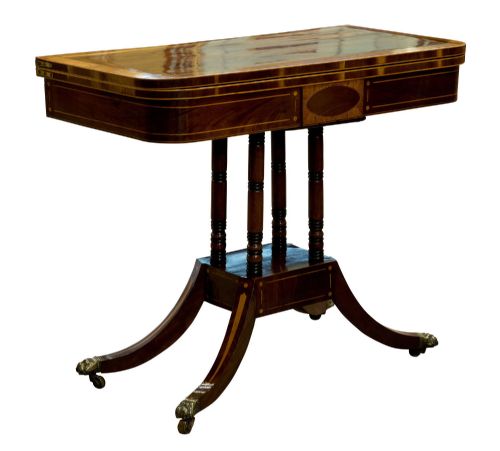 Fine Quality Regency Card Table with Satinwood Cross- Banding C1820