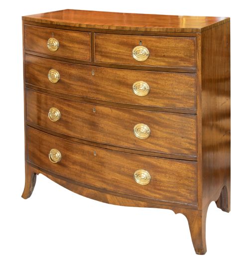 Early 19thc Mahogany Bow Fronted Chest of Drawers C1820