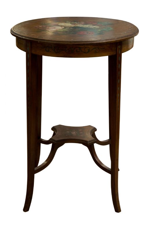 Edwardian Mahogany and Painted Side Table