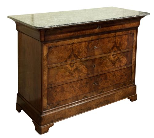 Louis Phillippe Burr & Figured Walnut Commode