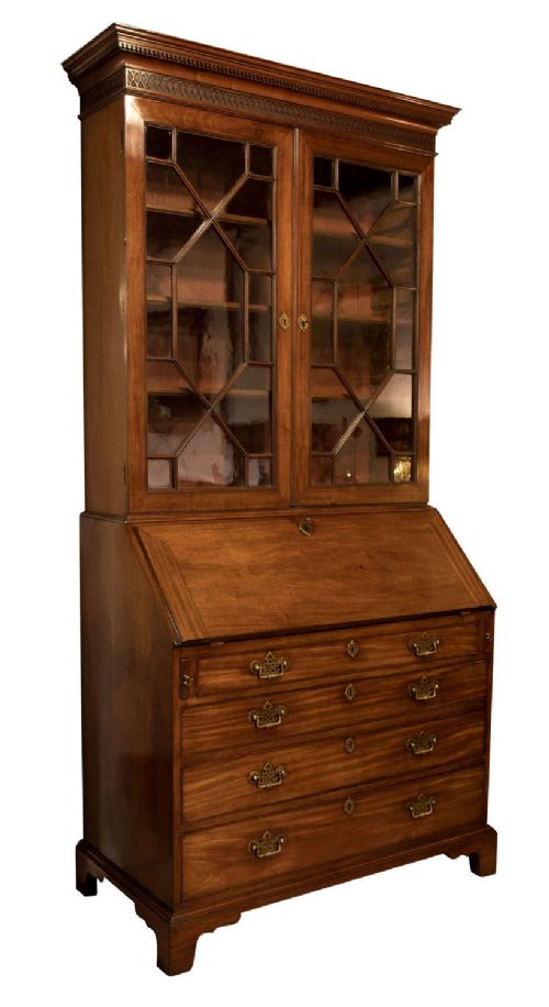 Cuban Mahogany Bureau Bookcase C1800