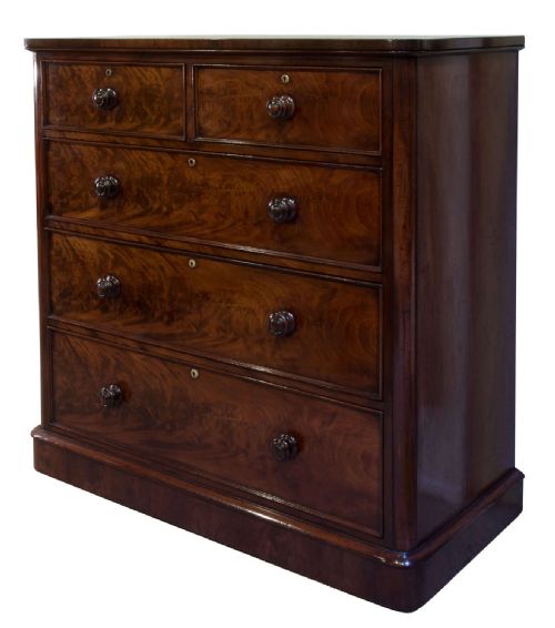 Victorian Flame Mahogany Chest of Drawers C1870