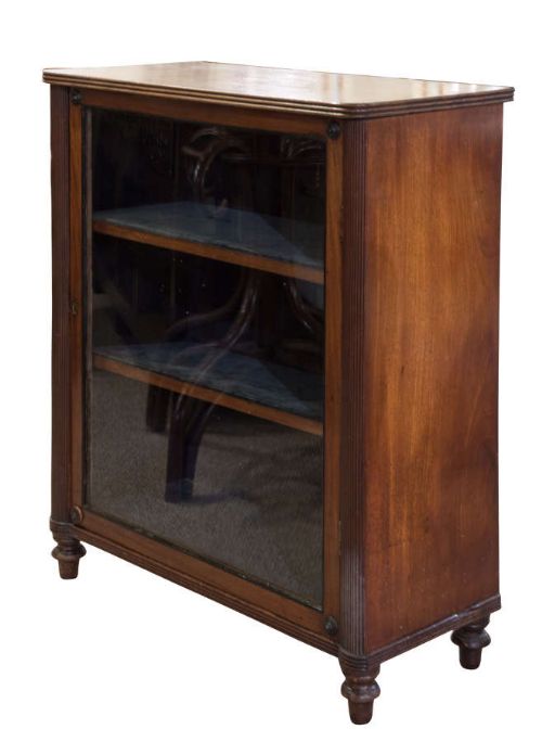 Small Regency Mahogany Pier Cabinet with Reeded Pilasters to the Sides