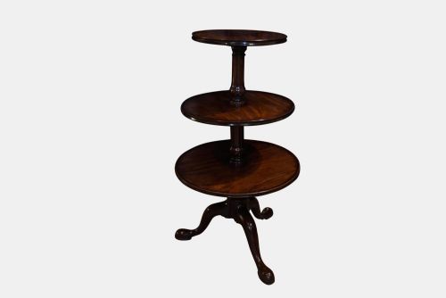 George II Mahogany 3 Tier Dumb Waiter