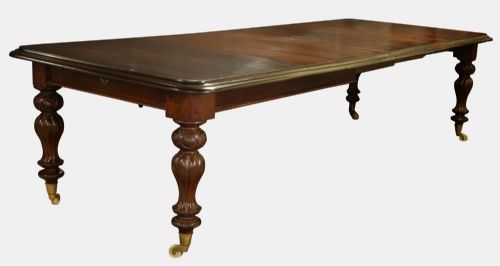 Large Mahogany 3 Leaf Extending Dining Table C1850