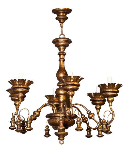 Italian Giltwood and Metal Chandelier