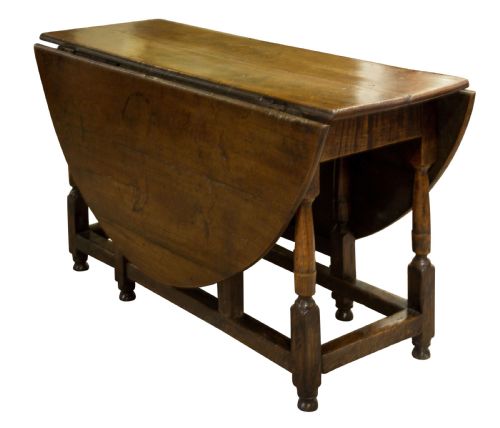 Large Rustic Late 17thc Ash Gateleg Table