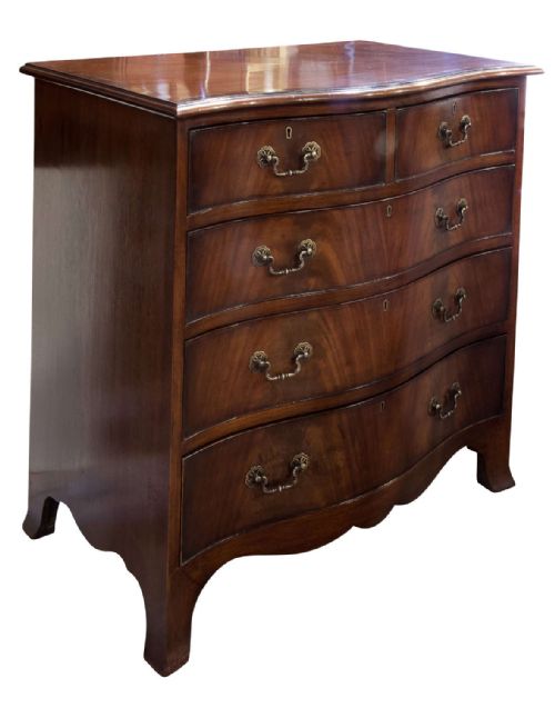 Mahogany Serpentine Chest of Drawers C 1900
