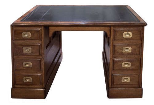 Oak & Walnut Pedestal Desk