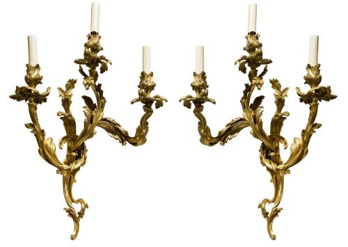 Pair of French Ormolu Wall Sconces