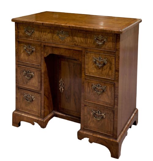 George II Walnut Kneehold Desk