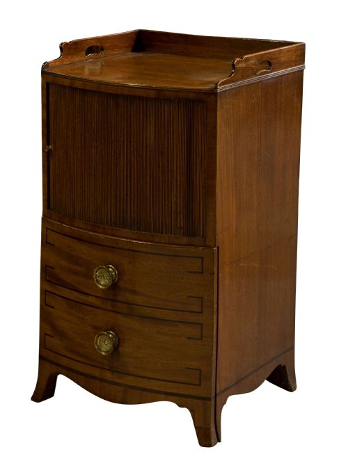 George III Mahogany Bow Fronted Commode