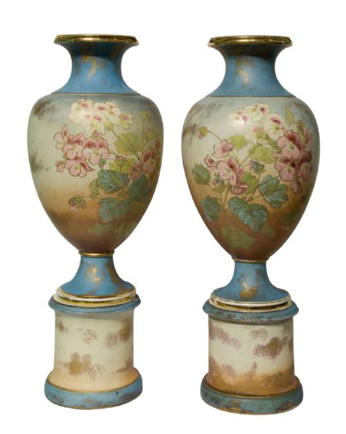 Pair of Large French Porcelain Vases Circa1900