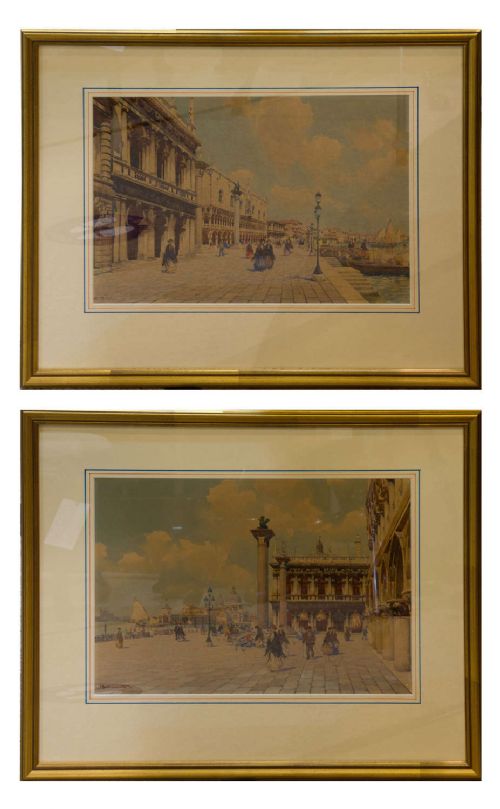 Pair of Venetian Watercolours - Eugenio Bonivent (1880-1956)