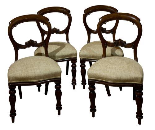 Set of 4 Victorian Balloon-back Chairs C1870