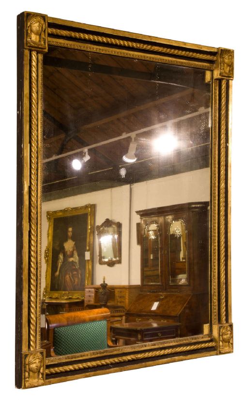 Late 19th Century Ebonised Parcel Gilt Mirror