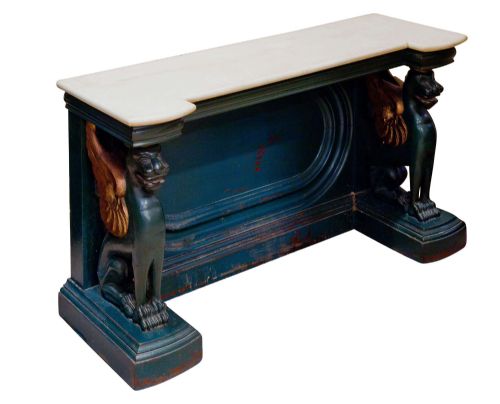 Low Console Table with Marble Top C1850