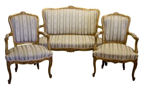 Carved & Giltwood 3 Piece Suite C1890