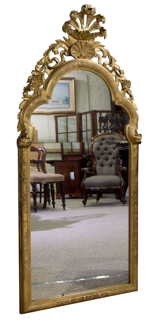 Gilded Continental Arched Top Mirror C1800