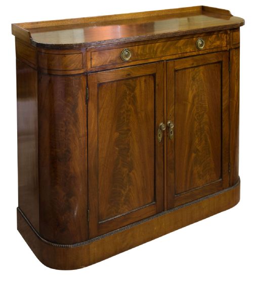 Regency Mahogany D Shaped Side Cabinet