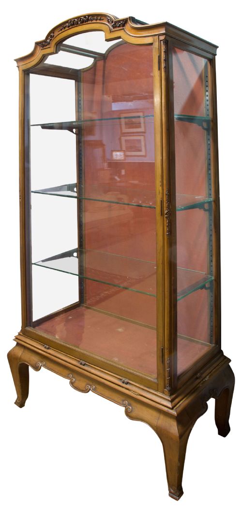 
19thc Continental Walnut Display Cabinet