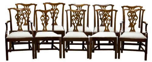 Set of Chippendale Style Mahogany Chairs (X10)
