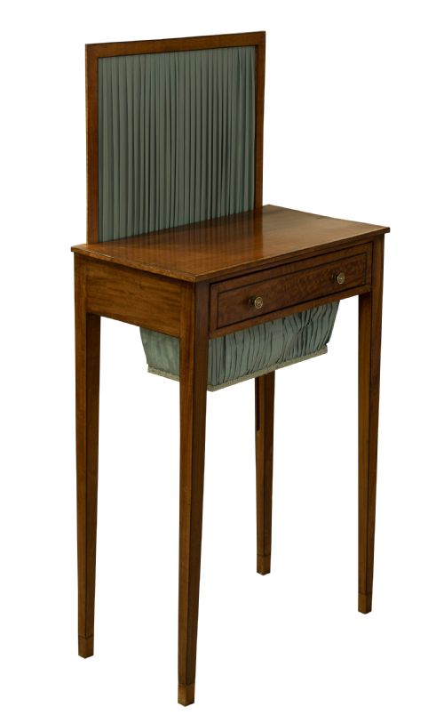 Satinwood Work Table with Fire Screen