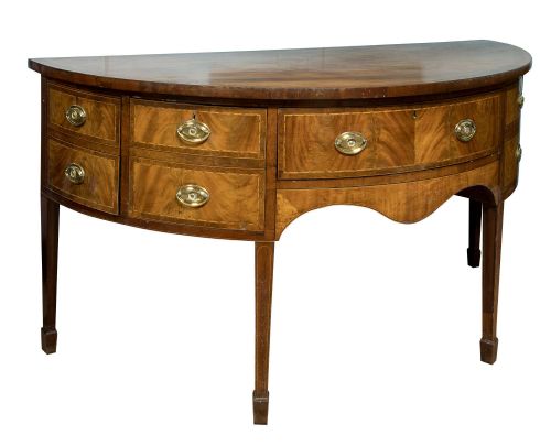 Early 19th Century Bow Front Mahogany Sideboard