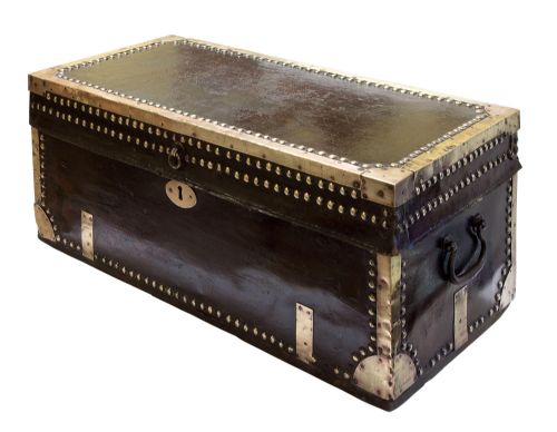 Leather and Brass Mounted Military Campaign Chest