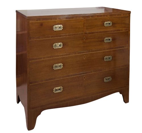 Mahogany Chest of Drawers with Military Brass Handles