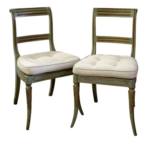 Pair of Regency Painted Side Chairs