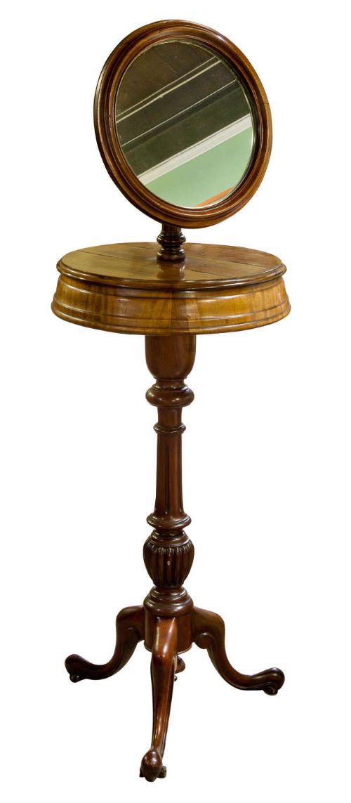 Victorian Gentlemen's Shaving Stand with Circular Mirror
