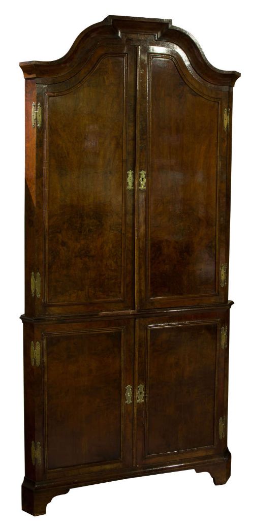 Geo III Style Walnut Corner Cabinet