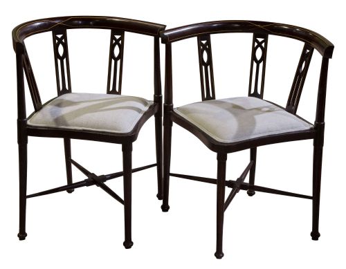A Pair of Stained Beech Chairs