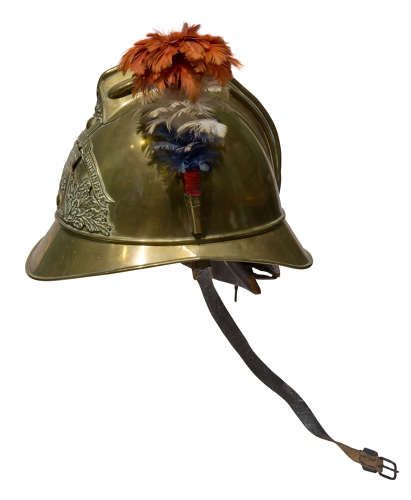 A French Brass Fire Chiefs Helmet