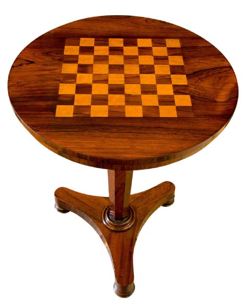 Early Victorian Rosewood Chess Table