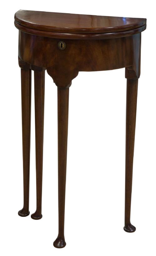 Geo III Style Mahogany Demi Lune Fold-over Table
