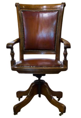 Rare 19thc Mahogany Patent Desk Revolving Chair