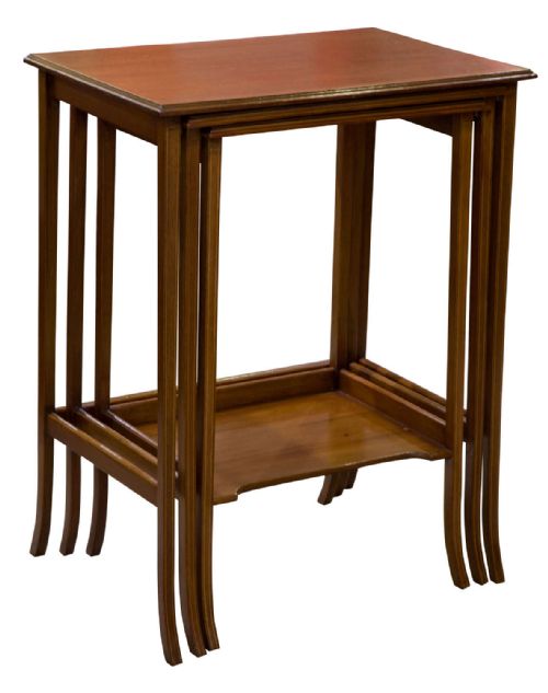 Nest of 3 Mahogany Tables